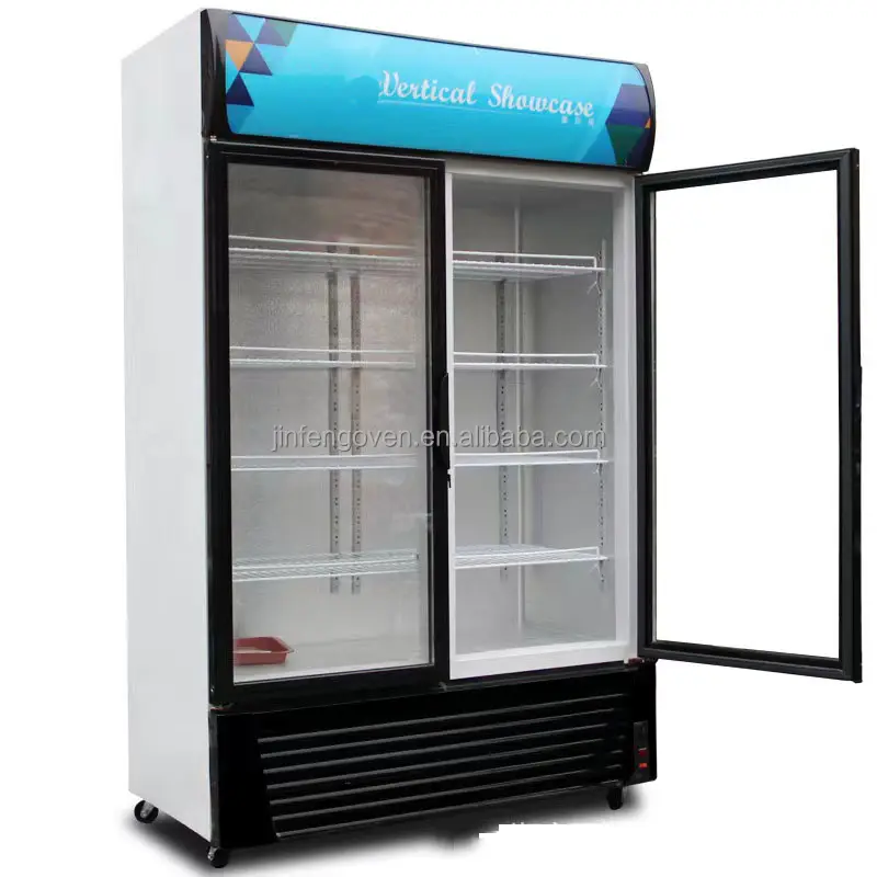 Коммерческая двойная стеклянная дверь витрина холодильник холодные напитки дисплей холодильник охладитель напитков