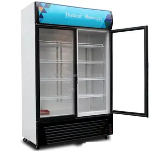 Ticari çift camlı kapı vitrin buzdolabı soğuk içecekler ekran buzdolabı içecek soğutucu