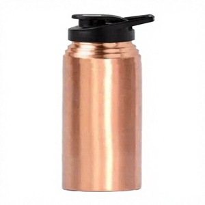 Bouteilles de stockage en cuivre artisanales avec couvercle, écologiques et sans danger pour les aliments, design moderne pour le bureau, la salle de sport, la cuisine, faciles à transporter - Product Image 1