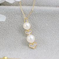 Kalung Choker Mutiara Air Tawar Gaya Jepang Rantai Emas Padat 10K Model Trendy untuk Wanita