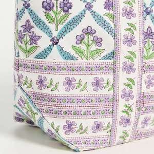 Custom <b>Large</b> Capacity All-Floral Printed Canvas Tote <b>Bag</b> for Women Embroidery Open Top <b>Beach</b> <b>Bag</b> Summer Spring Winter Portable - Product Image 4