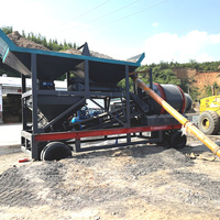 Pabrik Batching Beton Mobile Drum 45m3/jam 2 Bins Sistem Kontrol Cerdas PLC Mesin PLD untuk Pembangunan Rumah Pedesaan