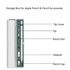 Estuche Protector de Silicona Rígido Portátil Antipérdida para Apple Pencil de <span class=keywords><strong>1</strong></span>ª y <span class=keywords><strong>2</strong></span>ª Generación, Accesorios para Lápiz - Product Image 3