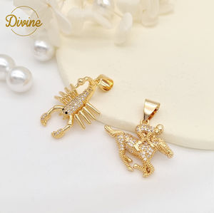 Charmes en gros, zircon, personnalisé, <span class=keywords><strong>petit</strong></span> garçon, petite fille, animal, pendentif, plaqué or 14 carats, charmes pour enfants - Product Image 3