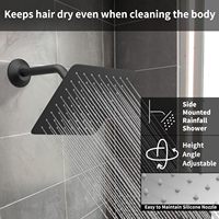 Ensemble de système de douche mural noir mat pommeau de douche cascade robinets de bain douche