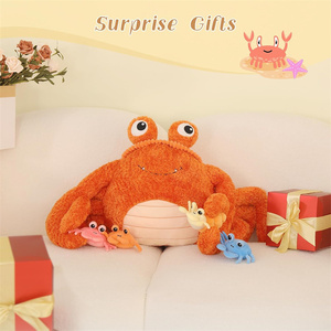 Mascotte géante en peluche de <span class=keywords><strong>crabe</strong></span> personnalisée OEM ODM avec mini crabes colorés pour cadeau promotionnel de fête prénatale ou cadeau d'affaires en gros - Product Image 3