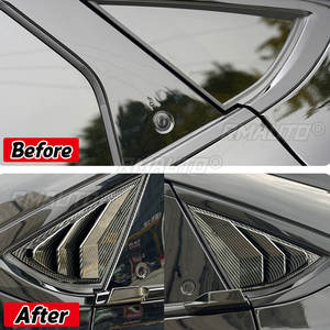 Couverture de vitre latérale arrière de voiture, style aileron, pour Ford Mustang Mach E 2021 2022, aspect fibre de carbone/noir brillant - Product Image 6