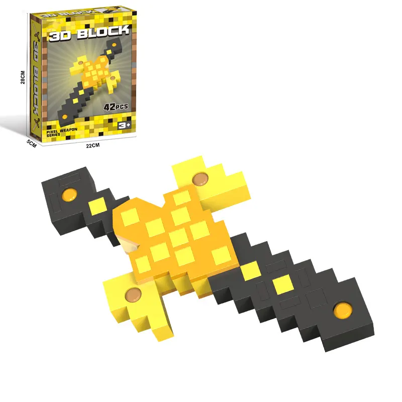 Kustom Pabrik mainan pedang Model Puzzle 3d rakitan Diy set blok bangunan EVA untuk anak-anak