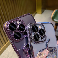 Étui de téléphone en verre de luxe avec paillettes de sable mouvant pour iPhone 15 14 13 12 11 Pro Max, coque de téléphone en silicone transparent souple