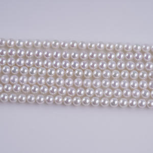 Zhuji Pearl 4-5mm White Natural Freshwater Keshi Pearls Round <b>Bead</b> String for DIY Semi-Finished Necklace <b>Bracelet</b> Material - Product Image 5