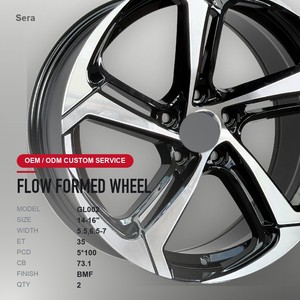 Sera GL002 15-22 Zoll 6.5J 5x100 ET35 Schwarz Bearbeitete Oberfläche Flow Forming Leichtmetallfelge für VW <span class=keywords><strong>Golf</strong></span> Audi A3 Kompaktwagen - Product Image 2