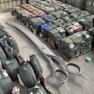 Tijeras Veterinarias de Acero Inoxidable de 7.5 Pulgadas, Ecológicas, Curvas, con Forma de Espina de Pescado/Densas, para Peluquería Canina - Product Image 3