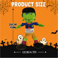 Sac à dos en peluche monstre vert Halloween Candydraem avec pot à bonbons transparent, sac à jouets en peluche pour la fête des trucs ou des fripes