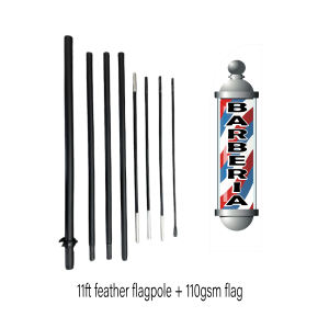 Bandera de Playa de 11 pies para <span class=keywords><strong>Barber</strong></span>ía, Bandera Rectangular con Asta de Pluma Recta, Banderas Promocionales Voladoras - Product Image 2