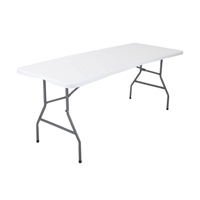 Table pliante d'extérieur en plastique au design minimaliste moderne, avec chaise, portable, réglable en hauteur, pour usage domestique ou stand.