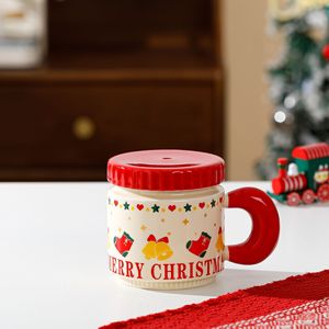 Tazas de Agua Personalizadas de Cerámica con Tapa, Estilo Nórdico, Lindas, para Navidad, Tazas de Café de Recuerdo - Product Image 4
