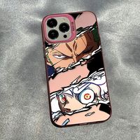 Coque de téléphone portable en plastique rigide IMD avec motif de dessin animé Luffy, pour iPhone X XR 11 12 13 14 15 16 17 Pro Max 17 AIR 17