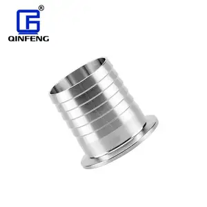 Qinfeng - Braçadeira de aço inoxidável SS304/SS316L para alimentação de alimentos, adaptador de parafusos, acoplamentos rápidos de flúor e mangueira tri-braçadeira