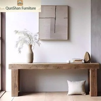 Console d'entrée personnalisable en bois massif, style rétro silencieux, avec cloison murale en rondins, pour maison et gîte, meuble long
