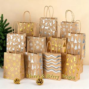 Customizable Eco-Friendly Gravure Printed Moisture Proof Kraft Paper Christmas <b>Gift</b> Bags Ribbon/Punching/Drawstring <b>for</b> Food - Product Image 1