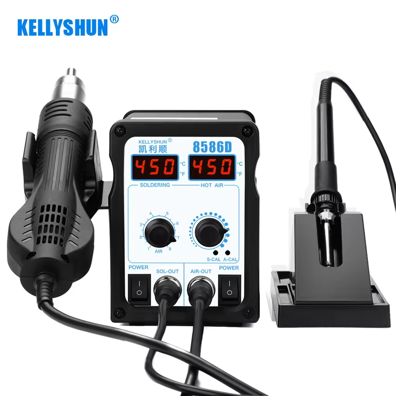 KELLYSHUN SMD BGA Rework паяльная станция 8586 Цифровой паяльник горячий воздух Тепловая пушка для сварки набор инструментов для ремонта