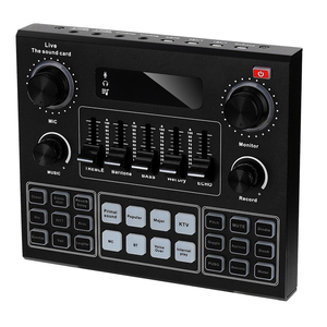 Interfaz de <span class=keywords><strong>audio</strong></span> de tarjeta de sonido V9 para equipos de podcast en vivo para teléfono PC Equipo de transmisión en vivo en Facebook y Youtube - Product Image 1