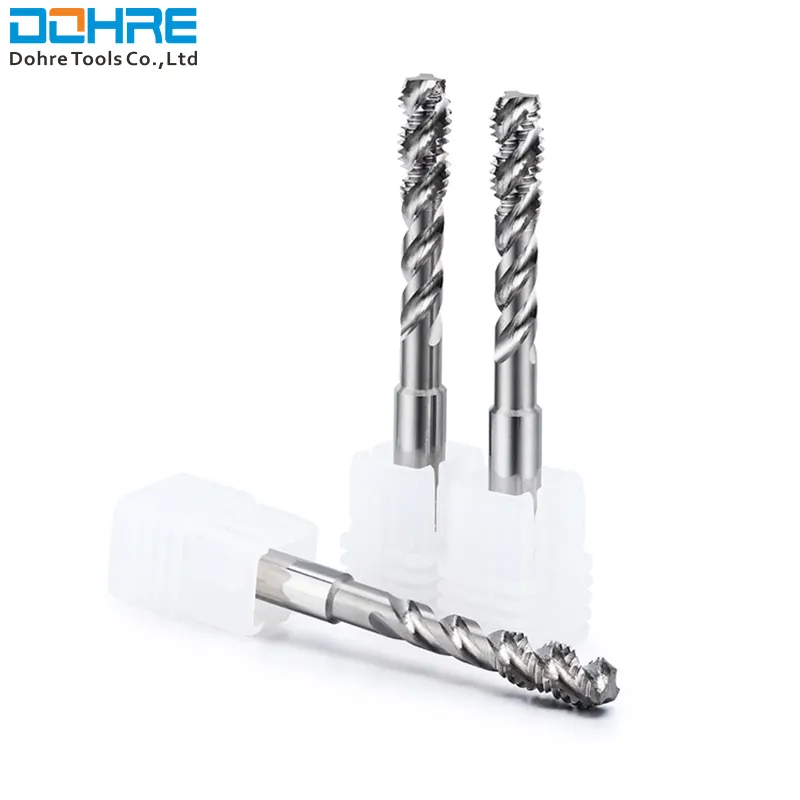 DOHRE Carbide Tap Tungsten UNF Espiral Flauta HSSE TiN Revestido Combo Máquina Torneiras Para Alumínio