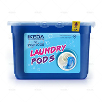 IKEDA haute efficacité détergent à lessive dosettes de savon liquide conteneur Logo personnalisé adoucissant parfumé vêtements jetables échantillon gratuit