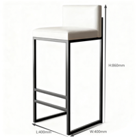 Tabouret de bar au design élégant - Chaise haute robuste avec structure en métal noir pour bar et salle à manger