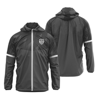 Chaqueta Deportiva Impermeable con Capucha y Manga Larga, Personalizada con Impresión por Transferencia de Calor, para Fútbol, Running, Transpirable y Resistente al Viento