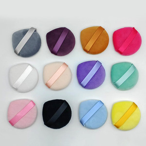 Custom Logo Triangle <b>Foundation</b> Powder Puff Eco Friendly Washable Cotton Makeup Sponge - Product Image 2