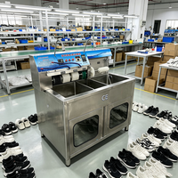 Lavadora y Secadora de Zapatos Semiautomática Comercial, Máquina con Cepillo Manual de Doble/Un Solo Compartimento para Zapatillas y Calzado de Lona