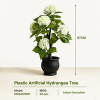 Pohon Hydrangea Buatan Berkualitas Tinggi 87CM, Bunga Palsu dalam Pot, Tanaman Buatan untuk Dekorasi Rumah dan Taman Dalam Ruangan