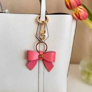 Handcrafted PU Leather Bow Keychain Purse <b>Charm</b> Bowknot Keychain Creative <b>Keyring</b> Key Holder Bag Pendant Valentines Party Favor - Product Image 3