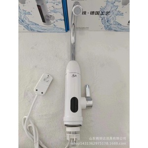 Electric Water Faucet Instant Heating <b>Kitchen</b> Faucet With Lcd Display White <b>Plastic</b> Body Bottom Water Intake - Product Image 3