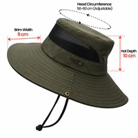 Chapeau Bob Unisexe à Large Bord Personnalisable avec Logo, Chapeau de Pêcheur Décontracté en Maille Respirante pour l'Extérieur, Visière Pare-Soleil à Grand Bord