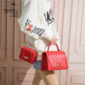 กระเป๋าถือผู้หญิง WD2008-1 หนัง PU นุ่มทันสมัย ชุดกระเป๋าถือและกระเป๋าสะพาย OEM 2 in 1 สำหรับผู้หญิง - Product Image 5