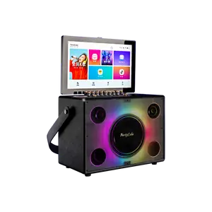 Thông minh k-bài hát giải trí xách tay Karaoke Bluetooth đứng màn hình cảm ứng partycube 14.1 inch ngoài trời không thấm nước vườn Loa