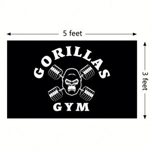 Tapiz Decorativo Gorillas GYM de 3x5 pies para Habitación, Dormitorio Universitario, Sala de Estar - Product Image 2