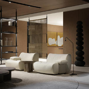 Canapé modulaire Ernest en forme de L, grand canapé d'angle en tissu et bambou pour salon, combinaison multi-places personnalisable - Product Image 4