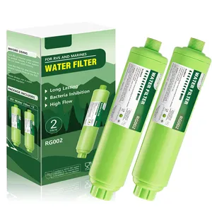 RV Marine Water Filter, Green Natural Coconut Shell, Reduce Flavor Chlorine Bad Taste for Drinking Water 2 pack