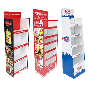 Supermarket Cardboard Advertising Promotional Floor Display Stand Shelf Folding Display Pos Cardboard Product Display Unit Stand