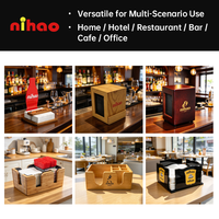 NIHAO Distributeur de serviettes en bois commercial pour hôtel, café, table à manger, OEM, ODM, taille et logo personnalisés