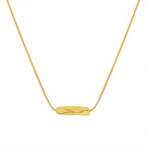 Collar de Acero Inoxidable Chapado en Oro de 18K para Mujer, Cadena de Clavícula Trenzada, Colgante Romántico, Joyería Vintage de Moda - Product Image 2