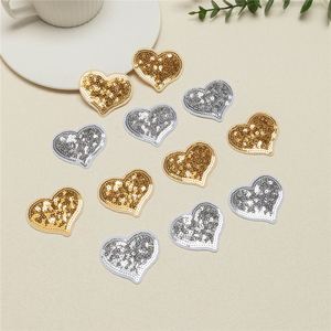 Factory Wholesale Custom Iron on 4.5*5cm Embroidery <b>Red</b> Pink Heart <b>Sequin</b> Patches for Clothing Bag Decoration - Product Image 3