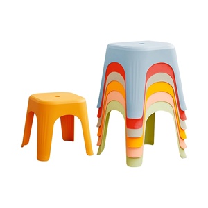 Colorful Modern Plastic <b>Stool</b> Stackable Portable Square Sturdy Anti Slip Chair <b>Seat</b> for Home Office School Hotel Daily Use - Product Image 1
