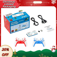 X10 Pro Game Stick 128GB 4K HD Konsol Video Game Retro, 2 Pemain 2.4G Pengontrol Game Nirkabel Isi Ulang, Paket Hadiah Liburan