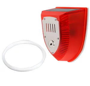 Dog Barking Sound Warning Lamp For Outdoor Farm Barn Villa Yard Solar Ultrasonic Body Sensing Alarm With Wire Gunshot Sounds