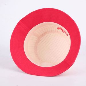 หมวกบักเก็ตปักลายการ์ตูนสไตล์วินเทจผ้ากำมะหยี่คอตตอนแบบยูนิเซ็กซ์  ลายทาง  กันแดด  ใส่ได้ทุกวัน - Product Image 5