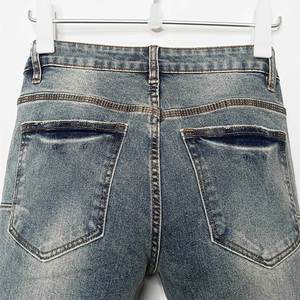 Venta al por mayor de los hombres Jeans <span class=keywords><strong>Ropa</strong></span> de diseñador Y2K Hacer Old Patchwork Denim Pantalones con flecos Hombres Street <span class=keywords><strong>Hip</strong></span> <span class=keywords><strong>Hop</strong></span> Style Baggy Skinny Jeans - Product Image 2